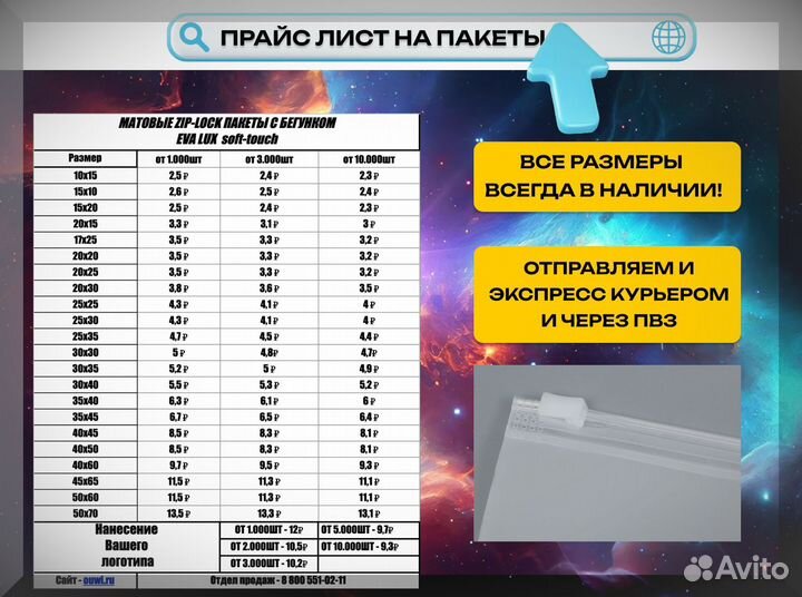 Зип пакеты с бегунком с нанесением