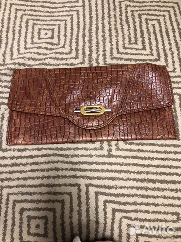 Клатч овый кожа