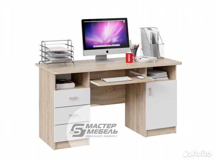 Стол письменный / компьютерный с ящиками и полками