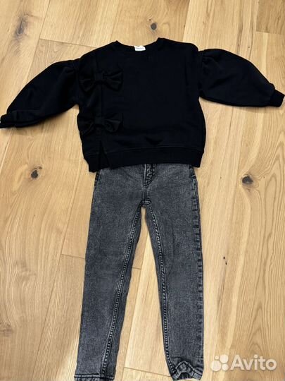 Джинсы толстовка zara