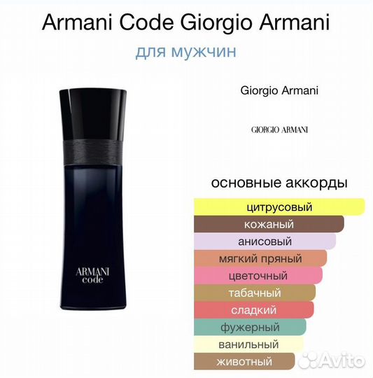 Духи Giorgio Armani Code. Армани Код