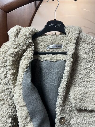 Мягкая оверсайз куртка Тедди с капюшоном