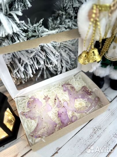 Новогодние игрушки из эпоксидной смолы