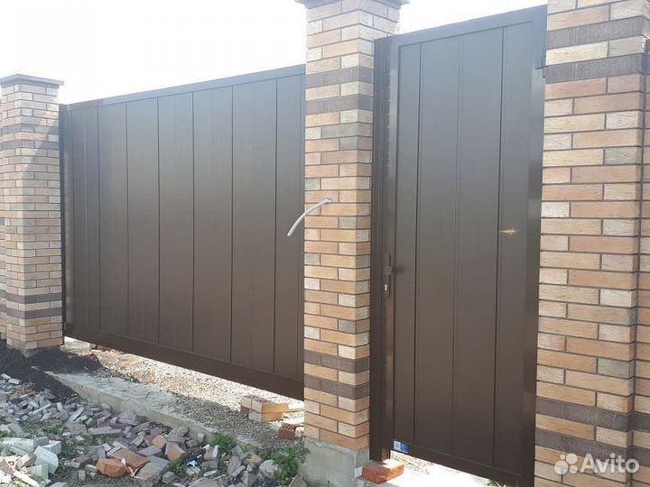 Готовые откатные ворота установка 24-72 ч