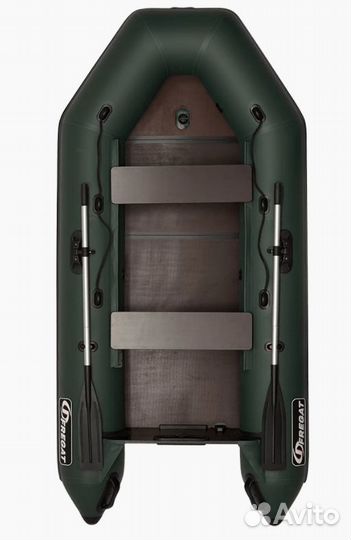 Лодка пвх Фрегат 280 ек с килем, зеленая