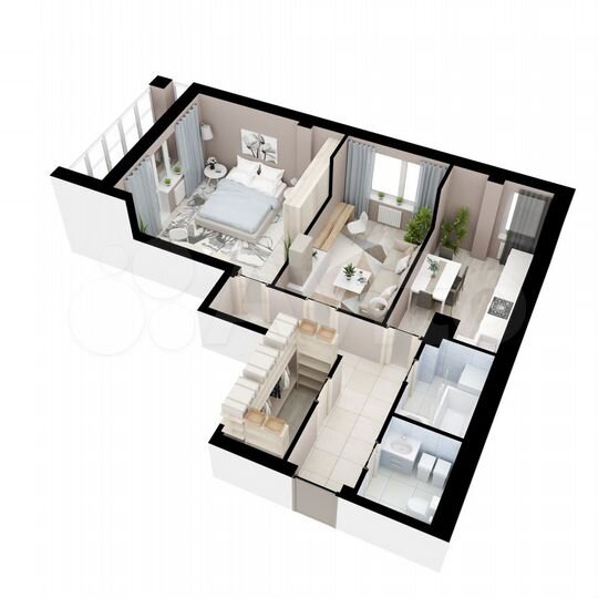 2-к. квартира, 65,1 м², 14/16 эт.