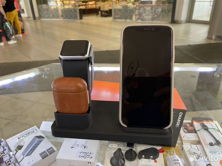 Беспроводная Зарядное Устройство 3 в 1 (Магазин, Г