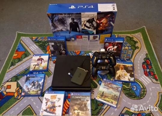 Ps 4 Slim 1TB много игр