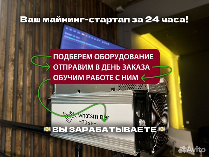Майнер Whatsminer M30s++ 104th / без перепрошивки