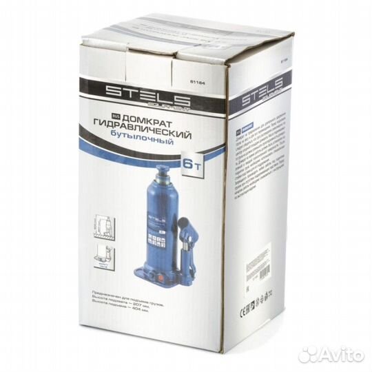 Домкрат гидравлический бутылочный Stels 51164, 6 т
