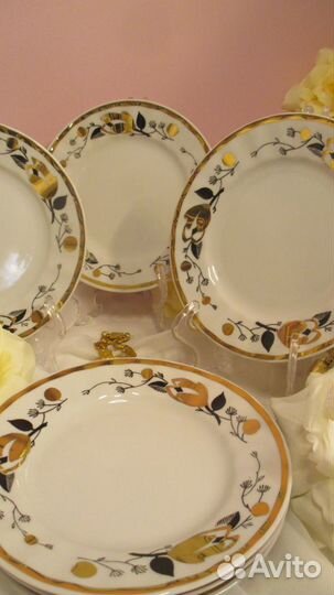 Десертные тарелки Золотая Роза Вербилки 65 год