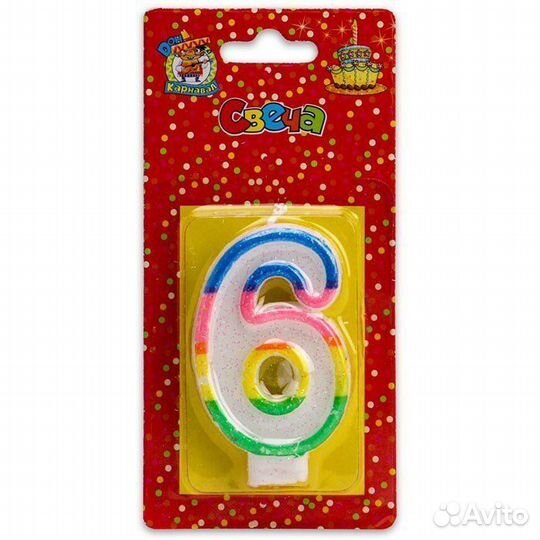 Свеча-цифра 2 \4 \ 5 \ 6 \ 8 \ 9 с бестками