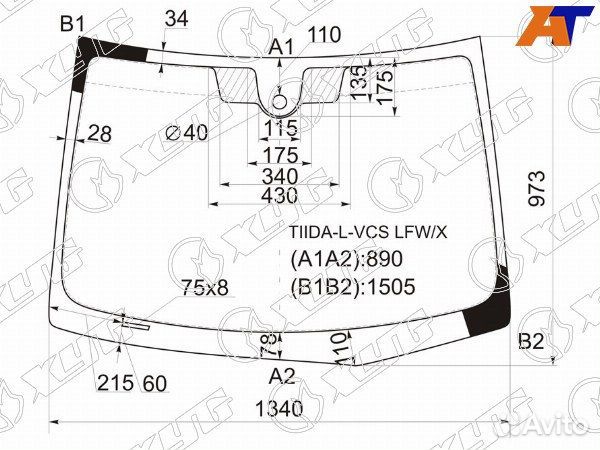 Стекло лобовое nissan tiida latio
