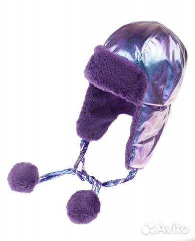Шапка ушанка зимняя для девочки новая фиолетовая