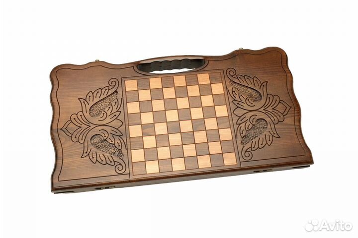 Нарды и шашки резные Непобедимый медведь 61 х 64 см бук Армения 62726