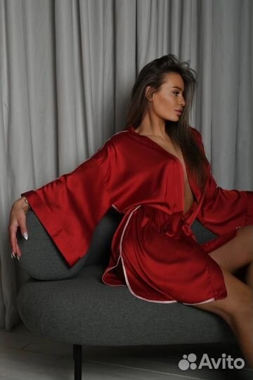 Халат пеньюар женский короткий