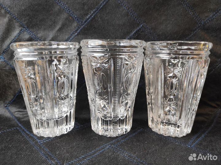 Хрустальные стаканы СССР 6 шт винтаж