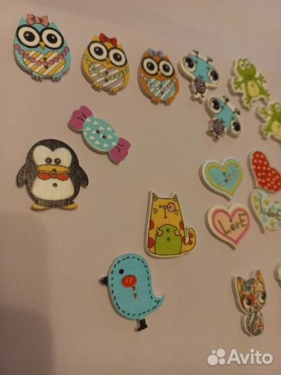 Мультяшки пуговицы пуговицы дерево декор