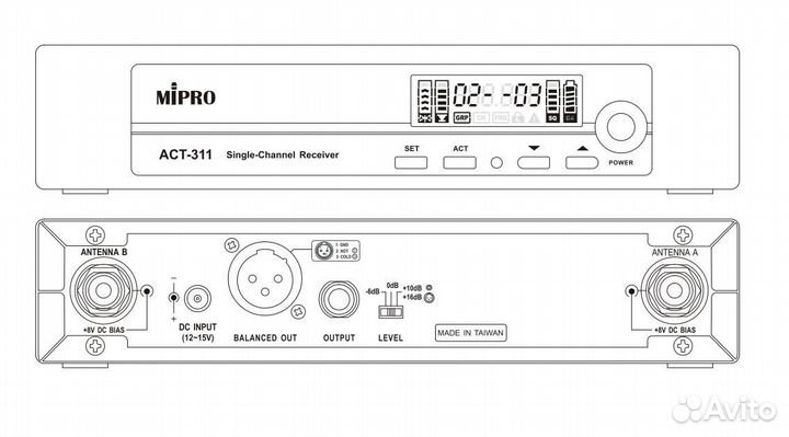 Приемник mipro ACT-311 (518-542 MHz)