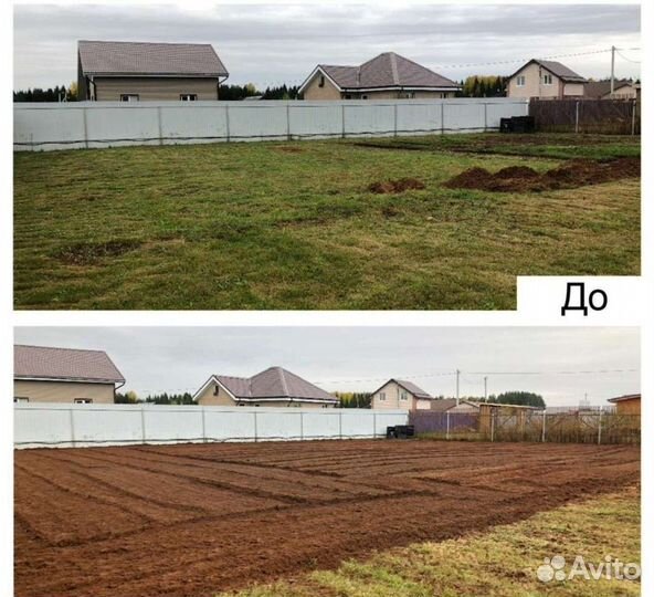 Вспашка, уплотнение, посев газона, покос травы