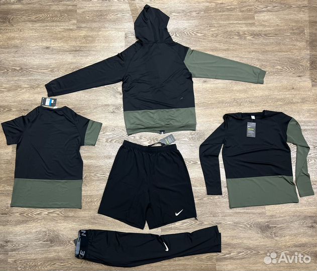 Рашгард мужской комплект 5 в 1 nike хаки