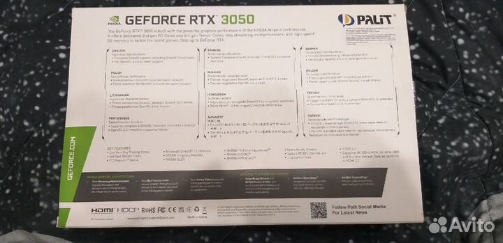 Видеокарта Palit GeForce RTX 3050