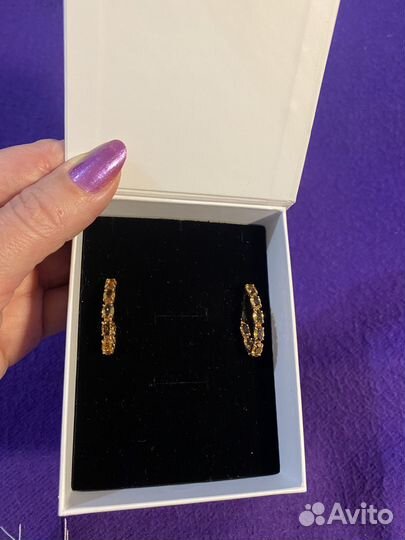 Серьги с цитринами 6,08 карат