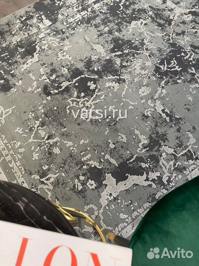 Ковер серый графит и стальной 250 на 350