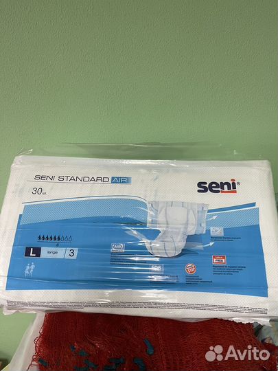 Памперсы для взрослых размер L 3 seni по 30 штук
