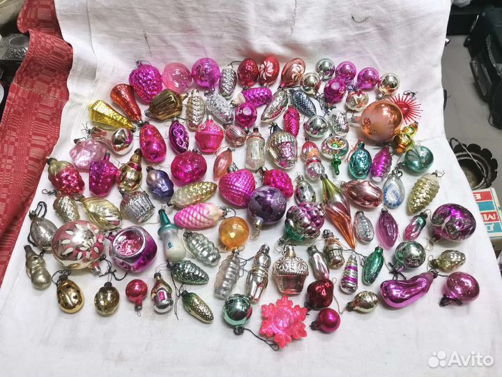 Елочные игрушки 95 штук Разные СССР Одним лотом
