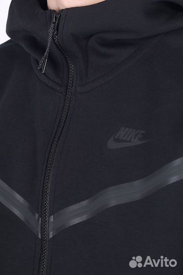 Zip худи Nike tech fleece Чёрная