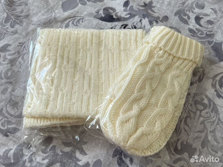 Набор шарф и варежки новые