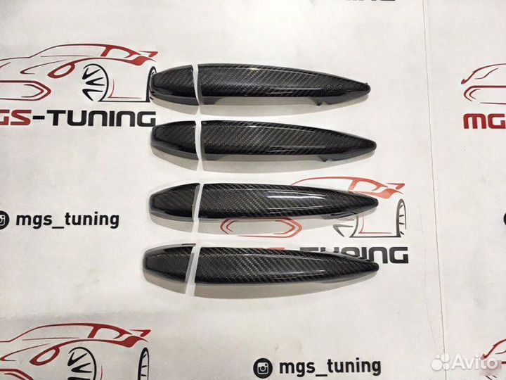Накладки на ручки дверей карбон BMW X5-X6