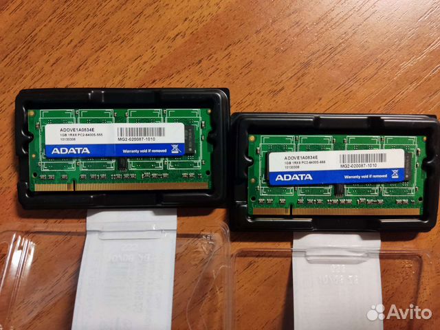 Оперативная память ddr2 1gb x 2шт 800мгц sodimm