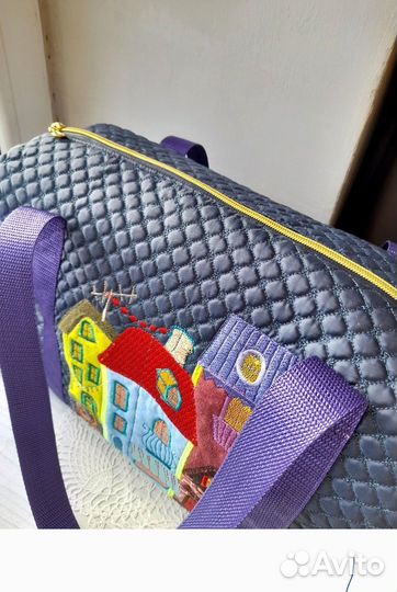 Сумка стеганая с аппликацией 