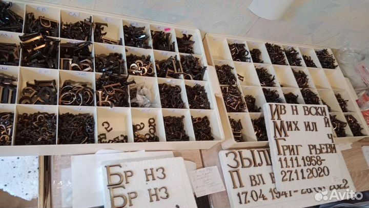 Бронзовые буквы на памятник (Италия, Caggiati)