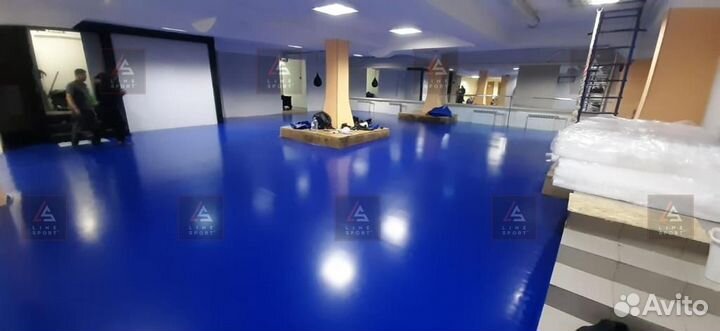 Борцовский ковер 12х12 одноцветный люверсы