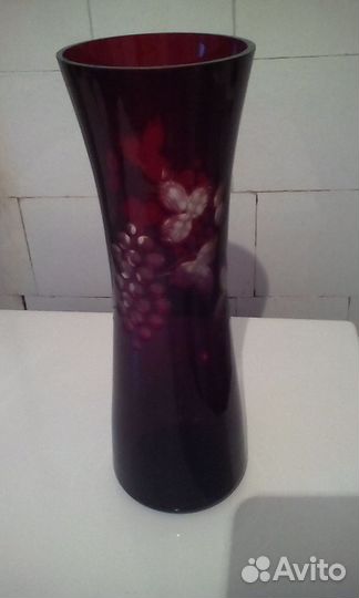 Раритетная ваза,1963г,чсср,2-цветный хрусталь