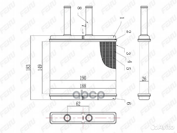 Радиатор отопителя Chevrolet Aveo (05) FRH1006