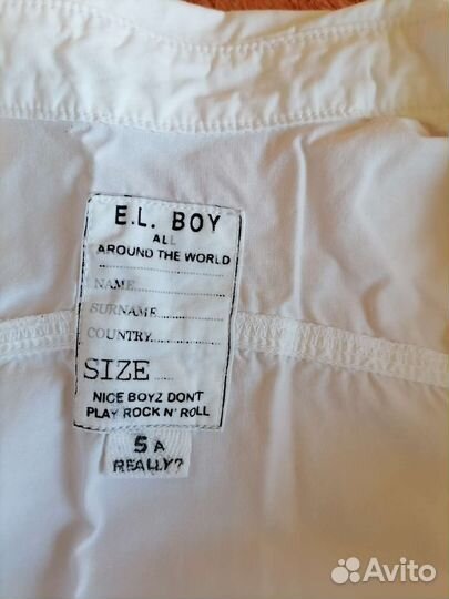 Белая сорочка для мальчика 3-5 лет