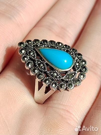 Чудесное кольцо 925 проба марказит