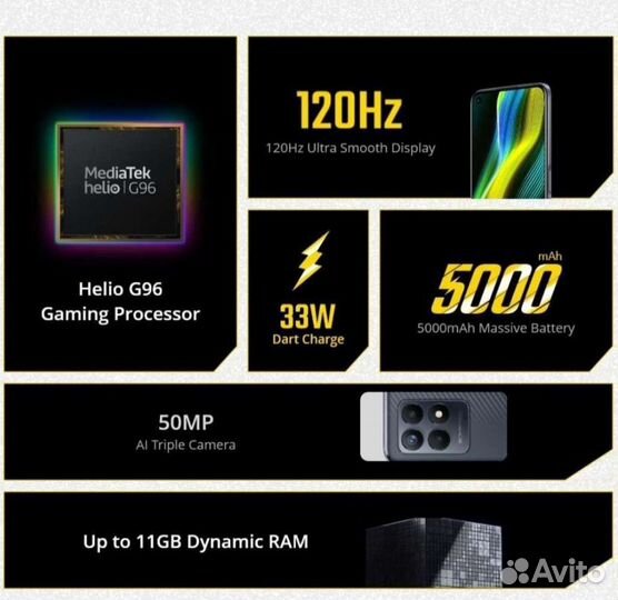 Смартфон Realme Narzo 50 4/128GB Black