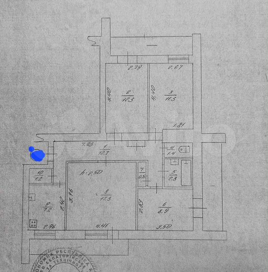 4-к. квартира, 76 м², 2/9 эт.