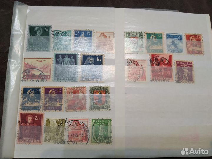 Старые марки Швейцарии. Гашение