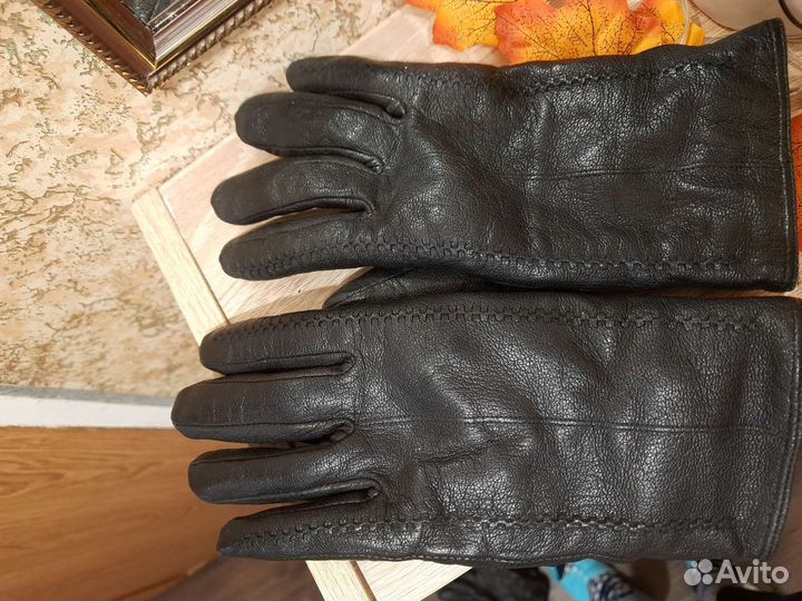 Новые перчатки женские кожаные 8 размер