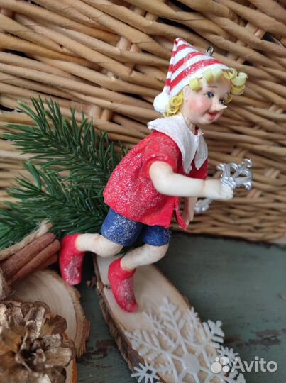 Ватная елочная игрушка 