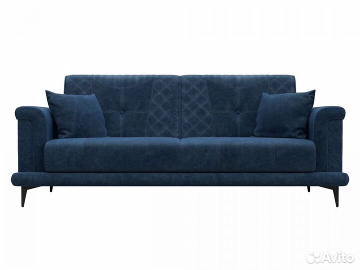 Диван прямой Неаполь, велюр, brut 11 синий. Москва