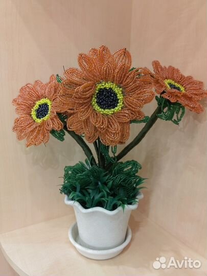 Цветы из бисера