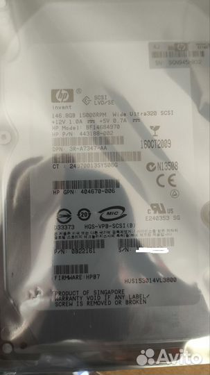 Жесткий диск HP 146Gb 347708-B22 347779-001 HPB1 s