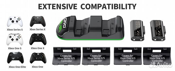 XBox Series/One заряд.станция+2аккум.1300mAh,новая